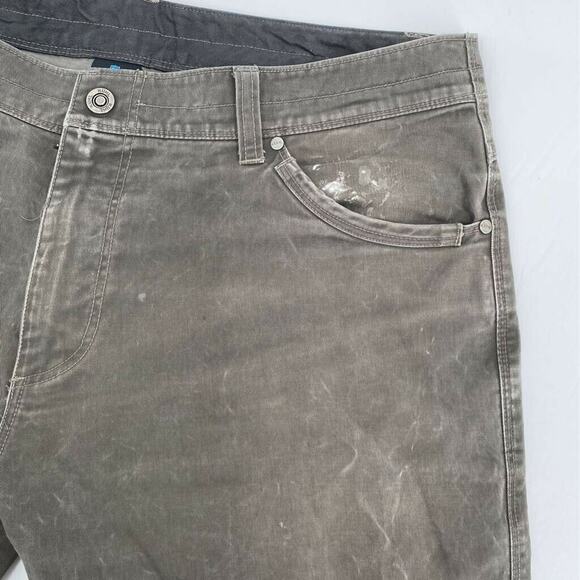 Kuhl Mens Classic Straight Jeans Brown Vintage Patina Dye Stretch Pocket 38 x 30 - Picture 7 of 12